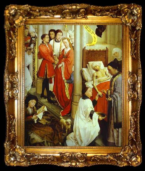 framed  Rogier van der Weyden Altarpiece.Ordination, ta009-2